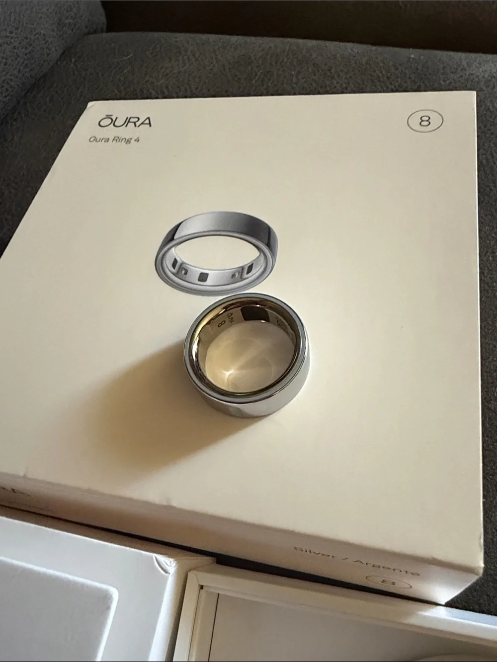 Oura Silver Smart Ring - Size 8